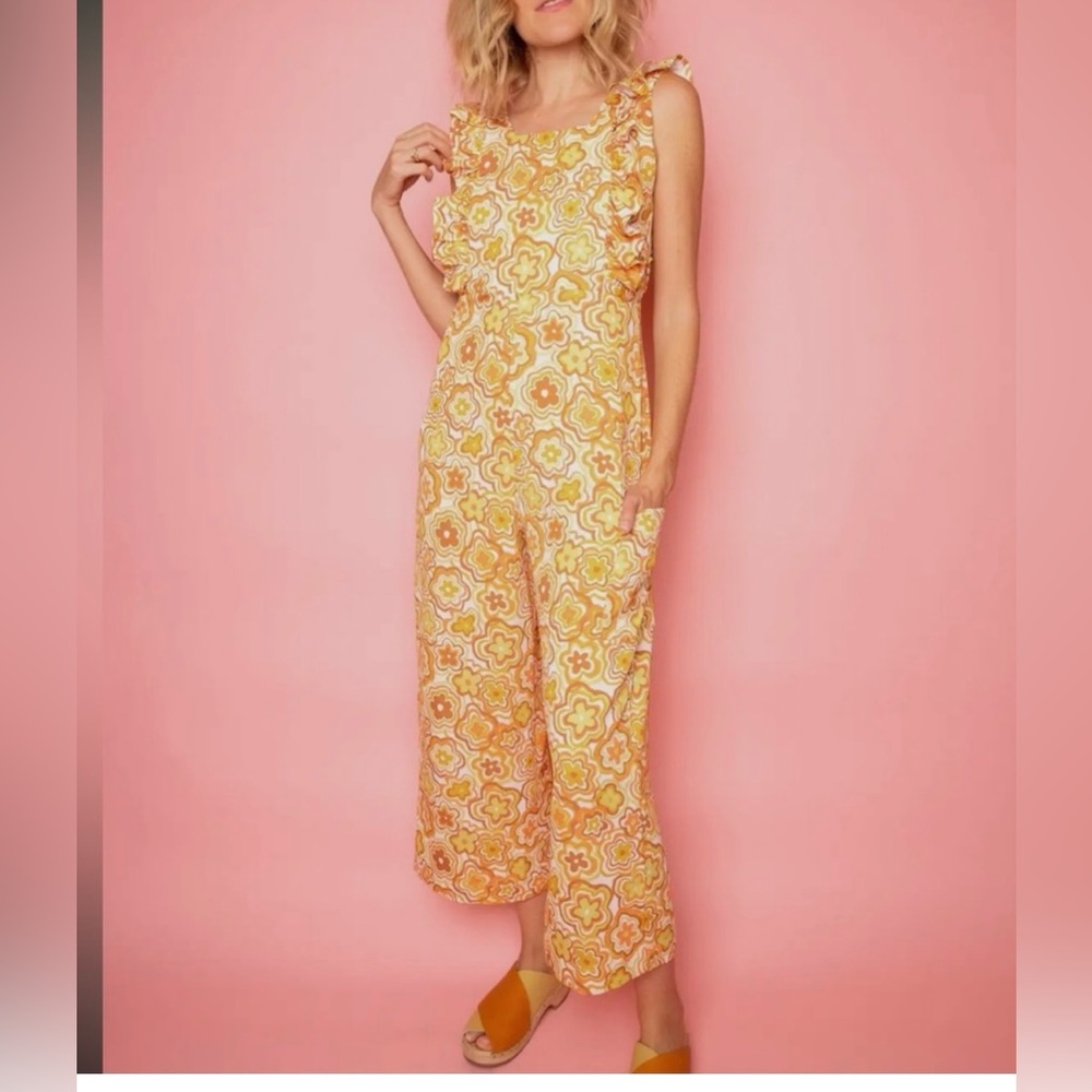 Dazey LA Sunburst Floral Jumpsuit M